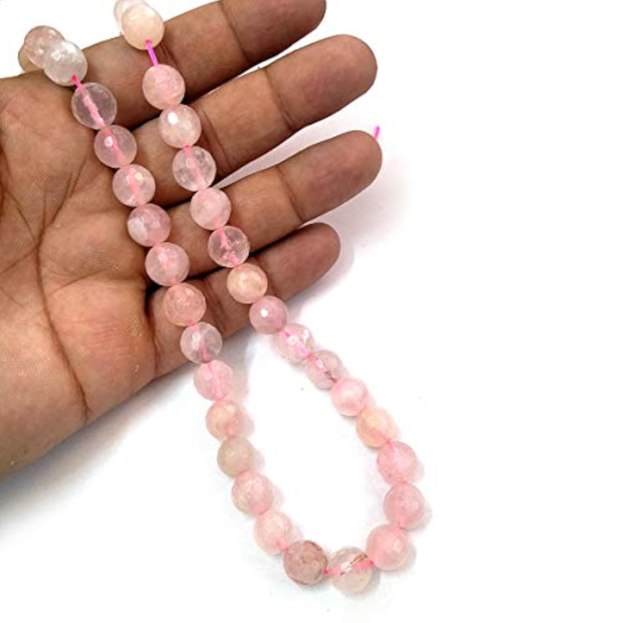 Rose Quartz 10mm Faceted Loose Stone Beads